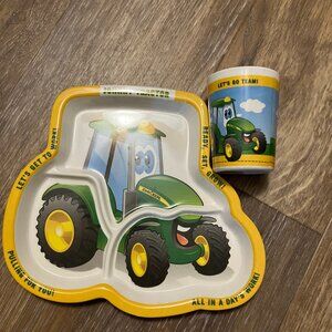 John Deere Melamine Plate and Cup